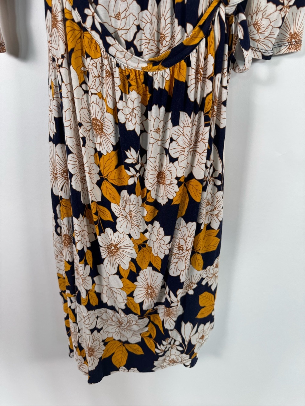 Maeve Anthropologie Angelique Floral Wrap Dress Large Stretch Cottagecore Office - Picture 6 of 15
